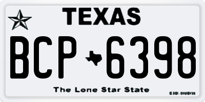 TX license plate BCP6398