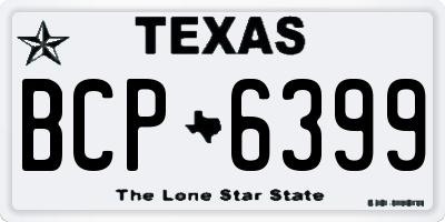 TX license plate BCP6399