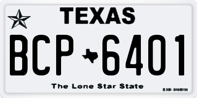 TX license plate BCP6401