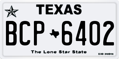 TX license plate BCP6402