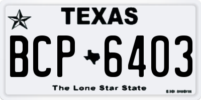 TX license plate BCP6403