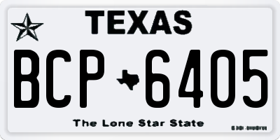 TX license plate BCP6405