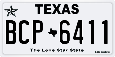 TX license plate BCP6411