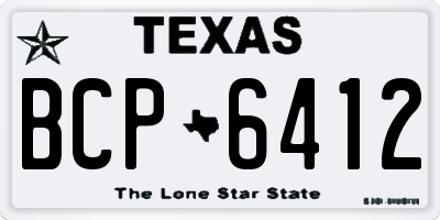 TX license plate BCP6412