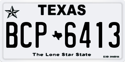 TX license plate BCP6413