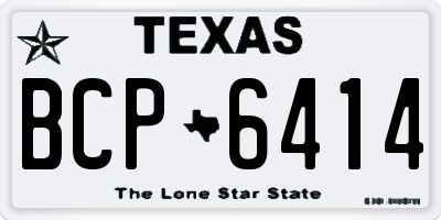 TX license plate BCP6414