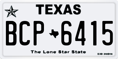 TX license plate BCP6415