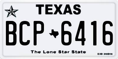 TX license plate BCP6416