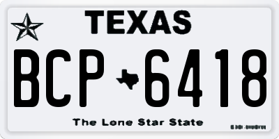 TX license plate BCP6418