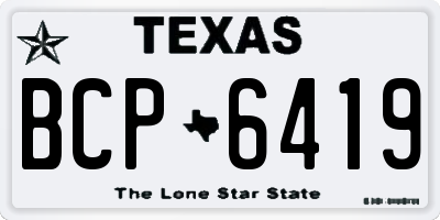 TX license plate BCP6419