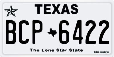 TX license plate BCP6422