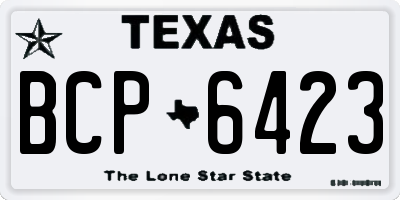 TX license plate BCP6423