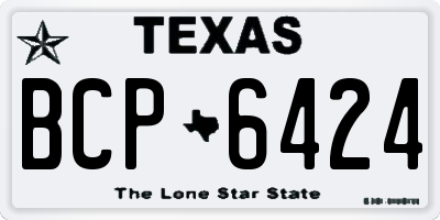TX license plate BCP6424