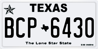 TX license plate BCP6430