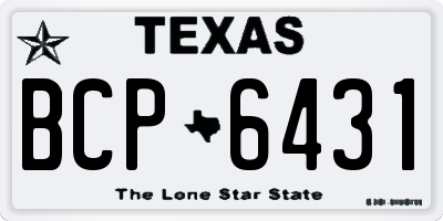 TX license plate BCP6431