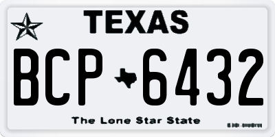 TX license plate BCP6432