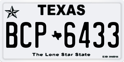 TX license plate BCP6433