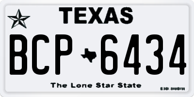 TX license plate BCP6434