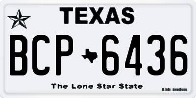 TX license plate BCP6436