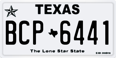 TX license plate BCP6441