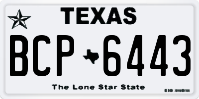 TX license plate BCP6443