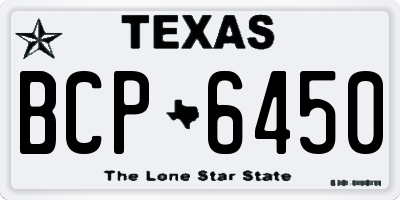 TX license plate BCP6450