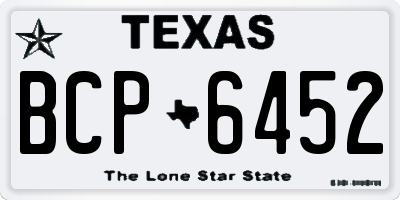 TX license plate BCP6452
