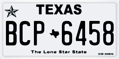 TX license plate BCP6458