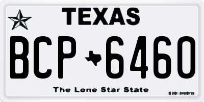 TX license plate BCP6460