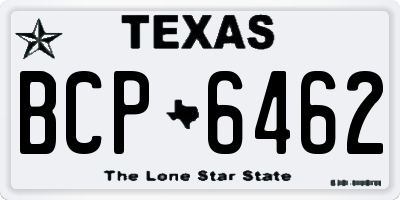 TX license plate BCP6462