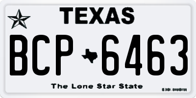 TX license plate BCP6463