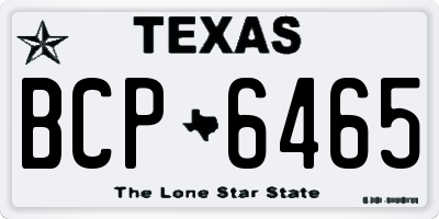 TX license plate BCP6465
