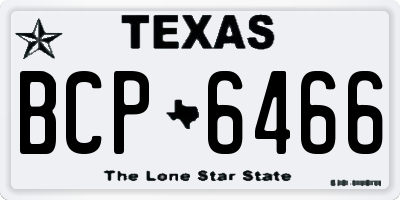 TX license plate BCP6466