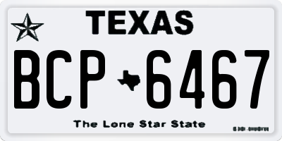 TX license plate BCP6467