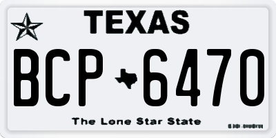 TX license plate BCP6470