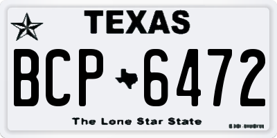 TX license plate BCP6472