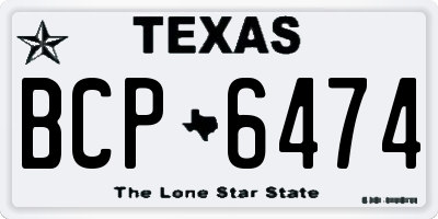 TX license plate BCP6474