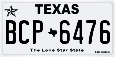 TX license plate BCP6476
