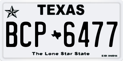 TX license plate BCP6477