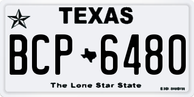TX license plate BCP6480