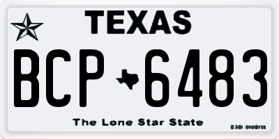 TX license plate BCP6483