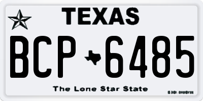 TX license plate BCP6485