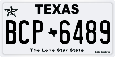 TX license plate BCP6489