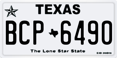 TX license plate BCP6490