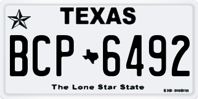 TX license plate BCP6492