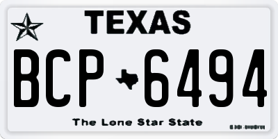 TX license plate BCP6494