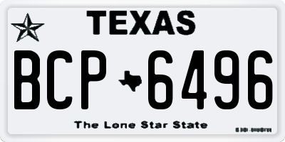 TX license plate BCP6496