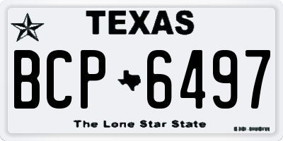 TX license plate BCP6497