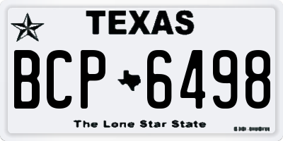 TX license plate BCP6498