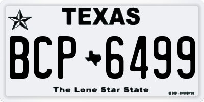 TX license plate BCP6499